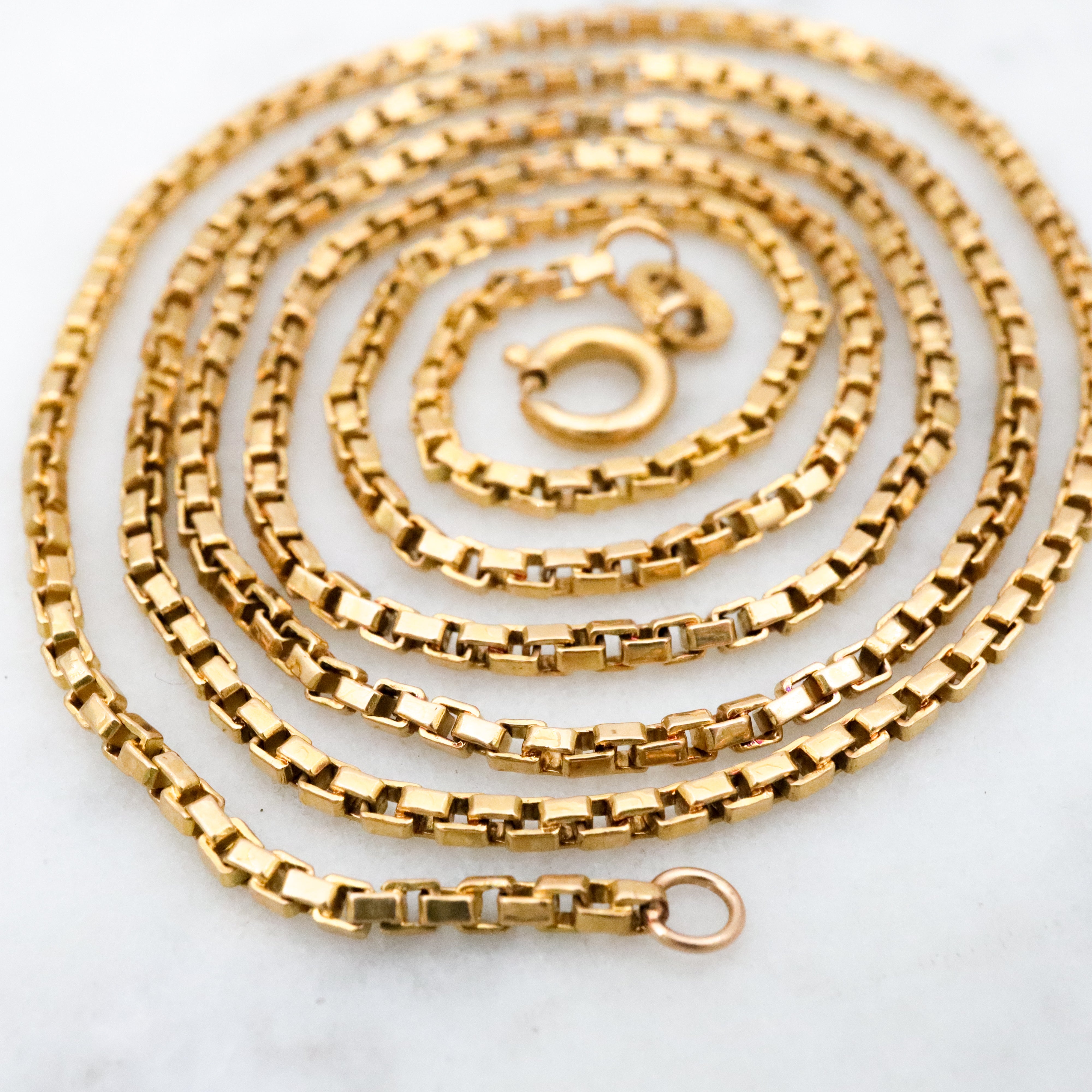 Vintage Italian 18k gold 1.75mm box link chain 20"